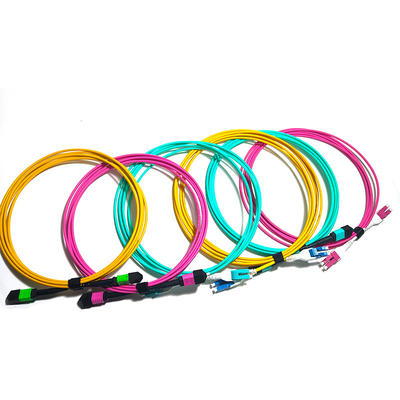 MPO/MTP Optical Patch Cord 12 Core Multimode 3.0mm สําหรับ FTTX / FTTH
