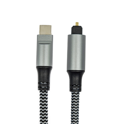 TOSLINK สายสายเสียงออฟติกที่มีสายประสานชายประเภท C สําหรับท่อนเสียงและเครื่องเสียง