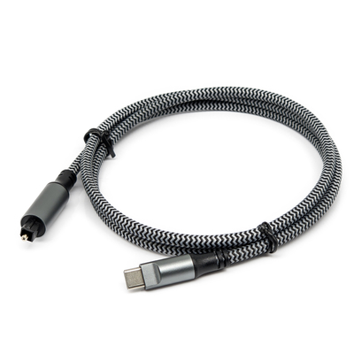 TOSLINK สายสายเสียงออฟติกที่มีสายประสานชายประเภท C สําหรับท่อนเสียงและเครื่องเสียง