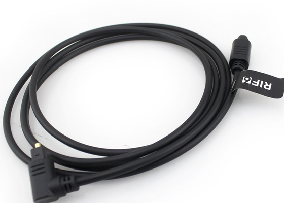 สายเคเบิลออปติคัล 90 องศาชุบทอง 4.0 มม., สายไฟเบอร์ออปติก Toslink Audio