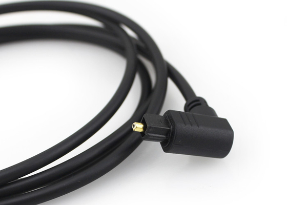สายเคเบิลออปติคัล 90 องศาชุบทอง 4.0 มม., สายไฟเบอร์ออปติก Toslink Audio