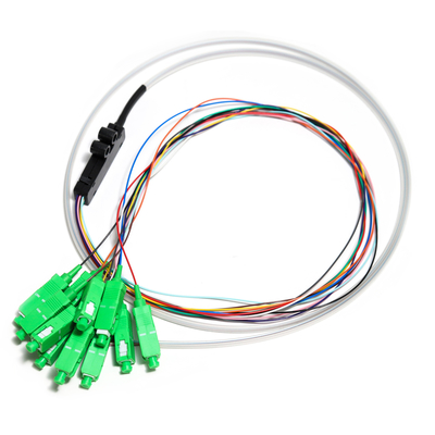 SC APC 12core Fanout ไฟเบอร์ออปติก Pigtail SM Simplex 1.5M ไฟเบอร์ออปติก Pigtail/Planar Lightwave Circuit splitter