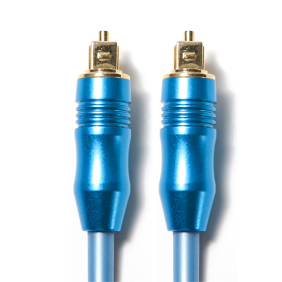 Toslink Digital Optical Audio Cable OD5.0 เปลือกอลูมิเนียมชุบสีน้ำเงินสำหรับเครื่องขยายเสียง Soundbar 1.5M 3M 5M