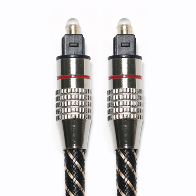 Red&Toslink สายสัญญาณเสียงดิจิตอล เชือกถักไนลอน OD4.0 ขั้วต่อชุบโลหะ 1.2 ม. 1.5 ม. 2 ม. 3 ม.