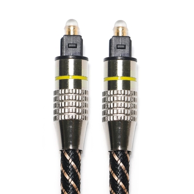 สายสัญญาณเสียงออปติคัล TOSLINK สีเหลือง Nylon Braided OD4.0 Metal Plated Connector