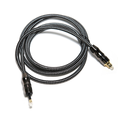 สายสัญญาณเสียงออปติคัลแบบถัก TOSLINK แบบดิจิตอลชุบ 4K Metal Connecotr สำหรับ Soundbar ของโรงละคร
