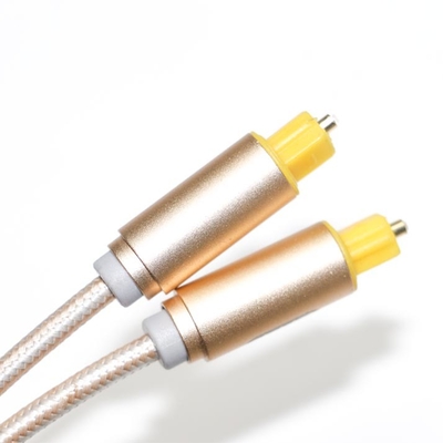 Toslink เชือกถักพร้อมปลั๊กชุบ Frosted Metal Shell OD4.0 สำหรับลำโพงรถยนต์สายดิจิตอล Soundbar