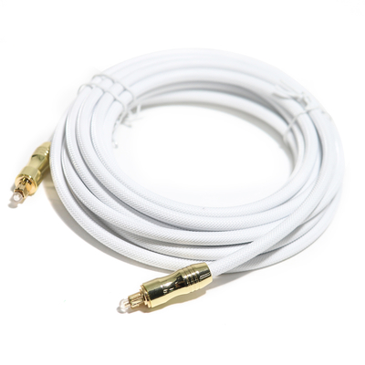 Toslink สายเคเบิลใยแก้วนำแสงเสียงดิจิตอล OD5.0 เชือกถักชุบเปลือกทอง 1.2 ม. สำหรับลำโพงกลางแจ้งออดิโอไฟล์