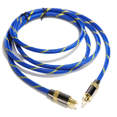 Toslink Didital สายออปติคัลชุบทอง 4K พอร์ตทอเชือกสีน้ำเงิน Coaxial เสียงไฮไฟสำหรับ Audiophile HiFi 1.2M 2M