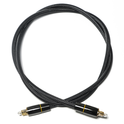 Toslink Toslink Optical Fiber Cable Nylon Woven net plated Copper Gold Rim Connector 1.2M for subwoofer speakers