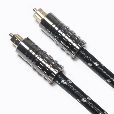 Toslink Digital Optical Audio Cable OD5.0 เชือกถักชุบเปลือกสีดำสำหรับเครื่องขยายเสียง Soundbar 1.5M 3M 5M