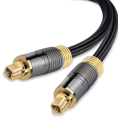 สาย Toslink 24K ทอง 1m 2m 3m 5m 7.5m 10m สายออดิโอดิจิตอลไฟเบอร์ออปติกส์ Toslink สายออปติกส์เพศชายไปเพศชาย