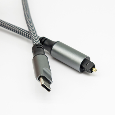 TOSLINK สายสายเสียงออฟติกที่มีสายประสานชายประเภท C สําหรับท่อนเสียงและเครื่องเสียง