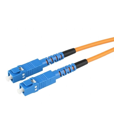 LC/UPC to LC/UPC Connector สายไฟเบอร์ออปติกที่กําหนดเองสีส้มสําหรับการแก้ไขการถ่ายทอดข้อมูลที่กําหนดเอง
