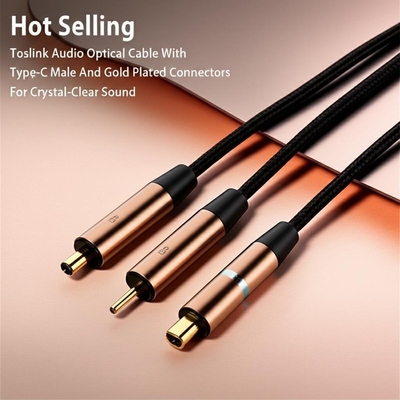 ขายร้อน Toslink สายไฟฟ้าออดีโอออทคอล์คที่มีประเภท-C เพศชายและทอง Plated Connectors สําหรับเสียงใส
