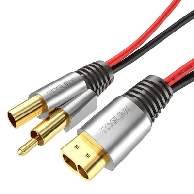 ทองเหลืองทนทานต่อการกัดกร่อน TOSLINK สายเสียงออฟติกที่มี 2 ตัวนําและมีให้บริการ OEM